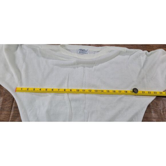 Vintage 70's Gemini Collection Womens LG Knit Sweater Ivory Crew Dolman Sleeve - Picture 5 of 9